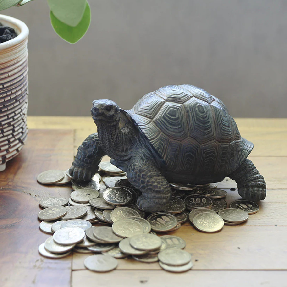 magnet オブジェ リクガメ ペットバンク 貯金箱 （ 置物 動物 雑貨