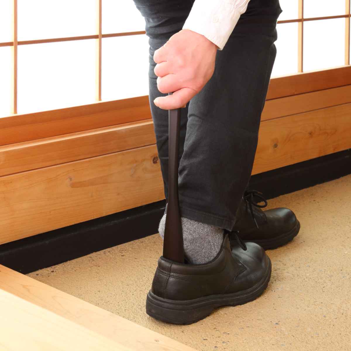 サワフジ 靴べら けやき 40cm 天然木 （ くつべら 木製 短い