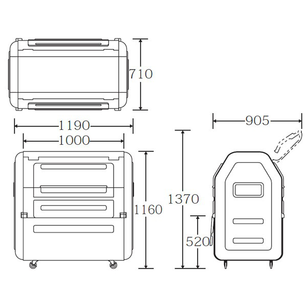 （法人限定） 業務用ダストボックス 650L ＃700 （ 山崎産業 コンドル 大型ゴミ箱 回収用 業務用 ごみ箱 ダストボックス ）_1