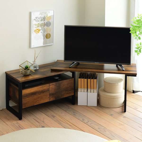 テレビ台 伸縮 ローボード インダストリアル調 ELVIS 幅90〜136cm