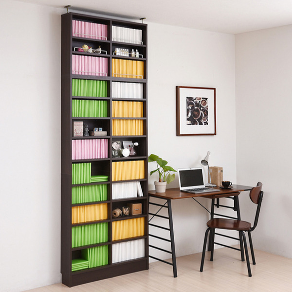 本棚 幅81cm 上置きセット 1cmピッチ ブックシェルフ スリム 薄型