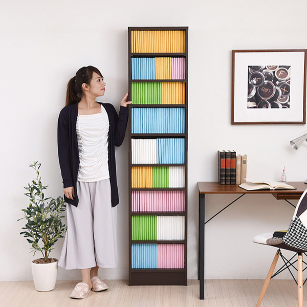 本棚 幅41.5cm 1cmピッチ ブックシェルフ スリム 薄型 オープン棚