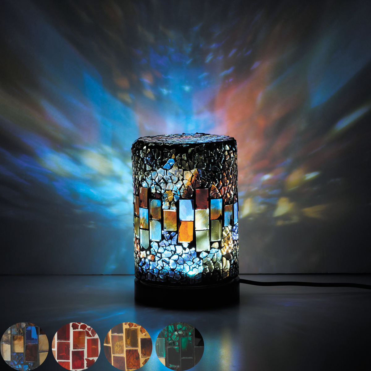 テーブルランプ ミニモザイクLEDランプ USB電源 ACアダプター付き 無段階調光 （ ライト デスクライト インテリアライト 卓上 モザイク ガラス アンティーク ）