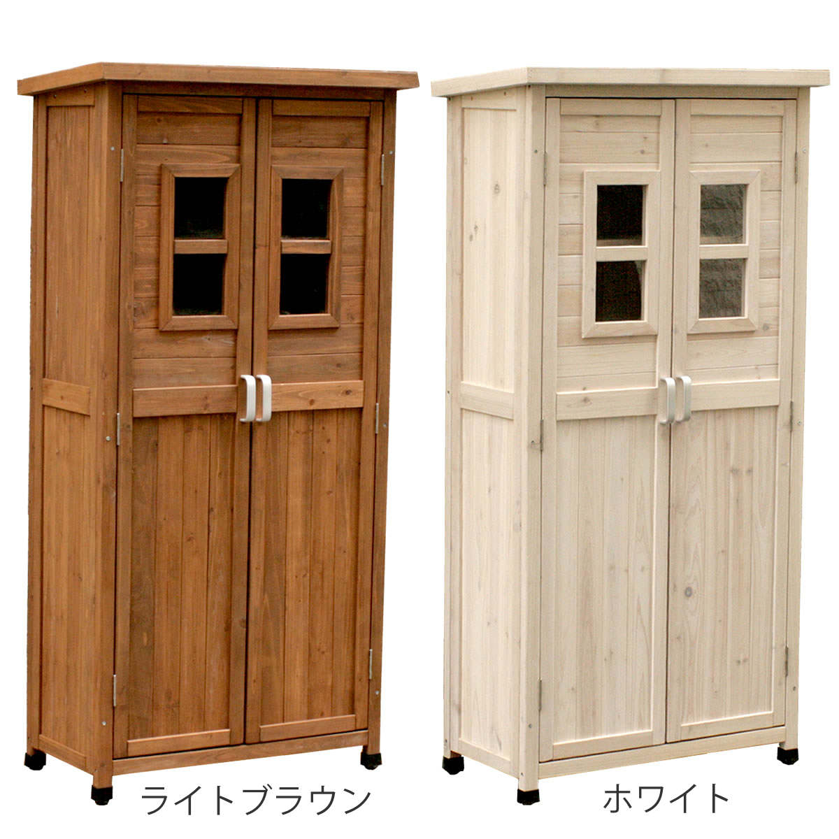 物置 ベランダ薄型収納庫 高さ160cm 木製...の詳細画像3