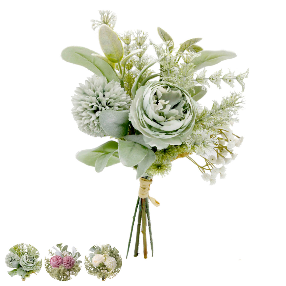造花 ミックスフラワーブーケ 4束セット （ ブーケ 花束 花 インテリア