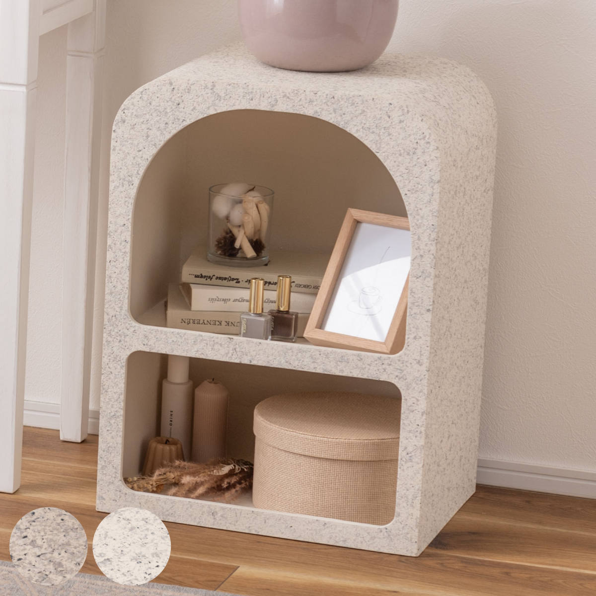 東谷 ミニシェルフ 幅40cm マントルピース テラゾー柄 大理石調