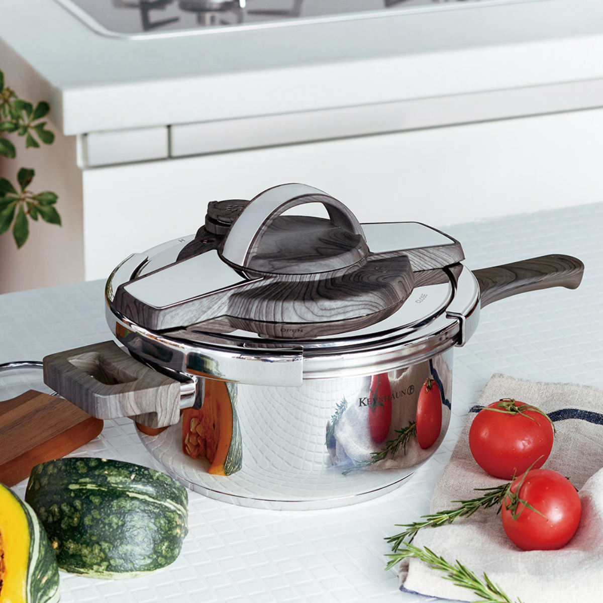 KEVNHAUN ���͓� 4L �X�e�����X�� �ؖڃn���h�� �i �P�����n�E�� IH�Ή� �K�X�ΑΉ� �Ў�� ���͂Ȃ� �j