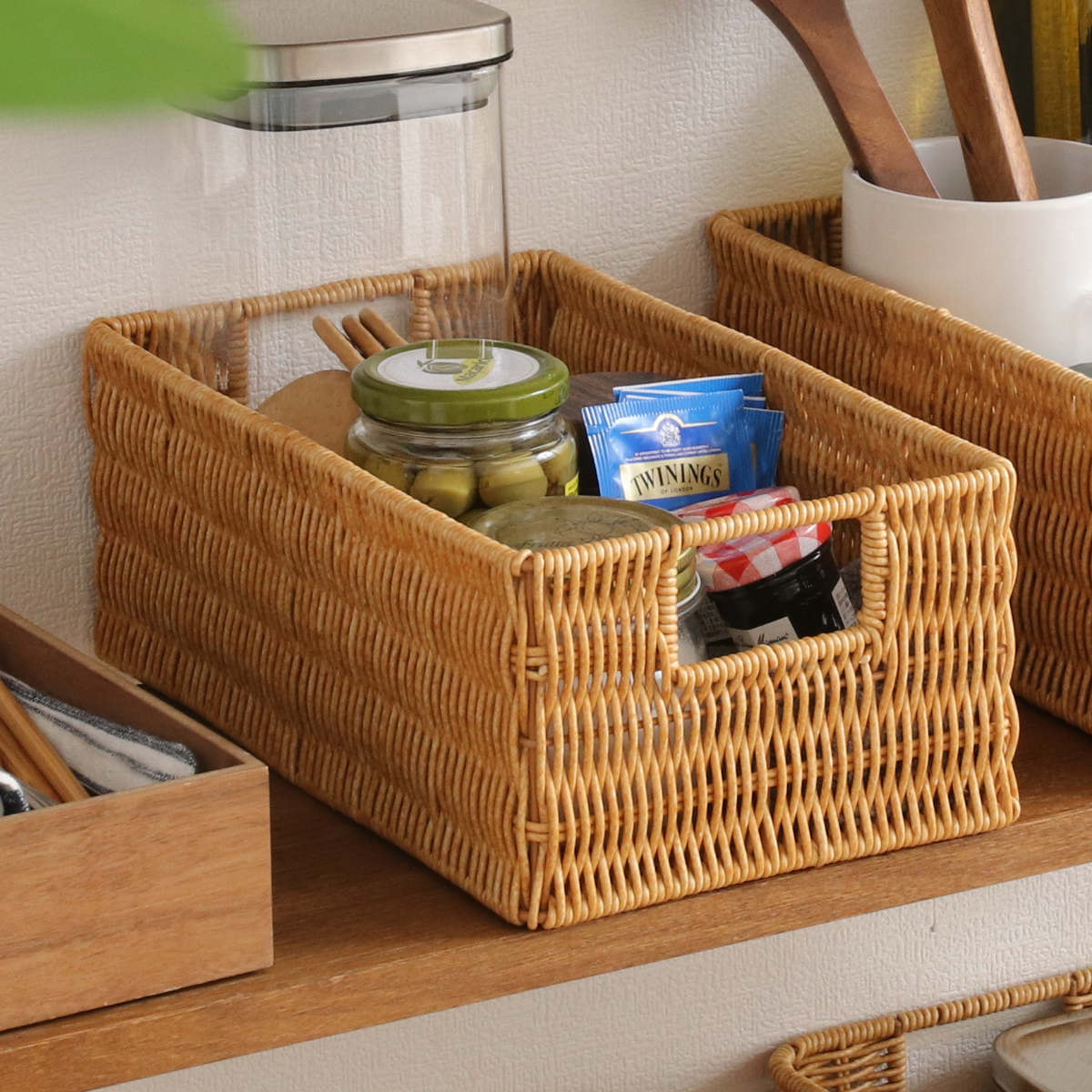 不二貿易（Fuji Boeki） バスケット 洗えるバスケット 小物入れ 水洗い