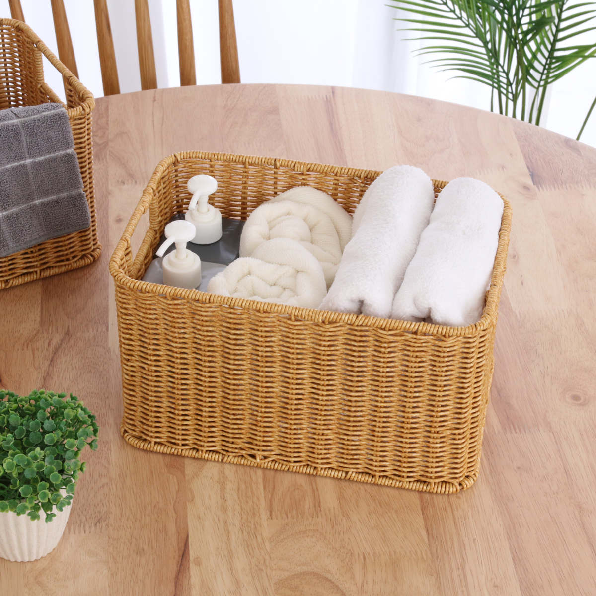 洗えるバスケット 収納かごL3個 M3個セット 計6個セット 洗える