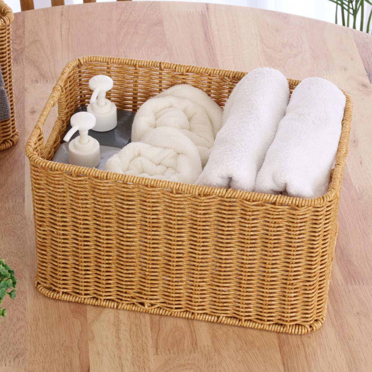 不二貿易（Fuji Boeki） バスケット 洗える収納ボックス かご 水洗い