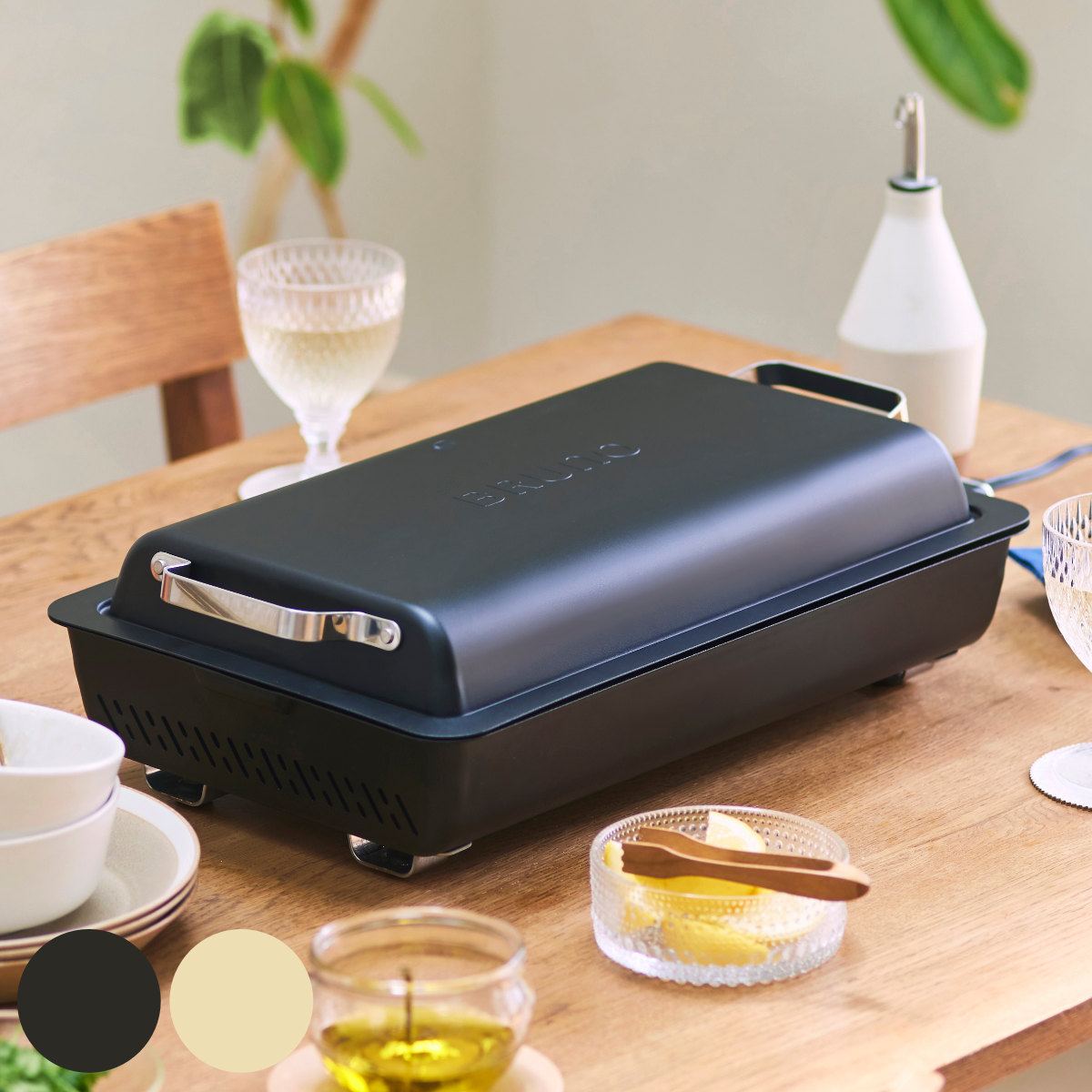 電気プレート　着脱式電気プレート　ブルーノ BRUNO（ブルーノ） フラットホットプレート 防水 蓋付き （ ブルーノ