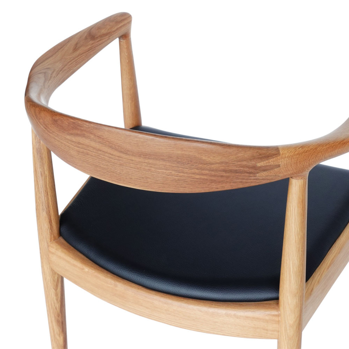 ダイニングチェア 肘付 座面高47cm 本革 オーク ザ・チェア （ リ