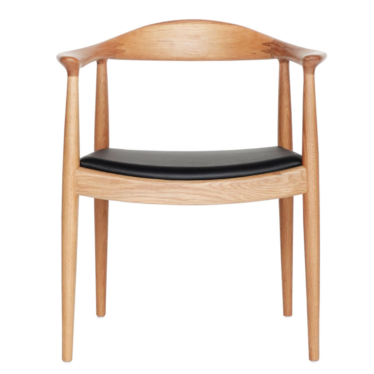 ダイニングチェア 肘付 座面高47cm 本革 オーク ザ・チェア （ リ