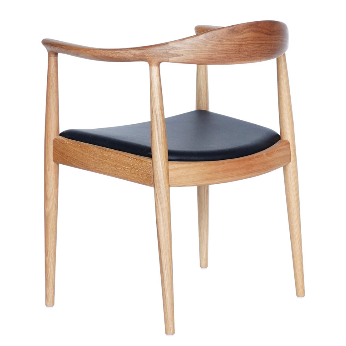 ダイニングチェア 肘付 座面高47cm 本革 オーク ザ・チェア （ リ