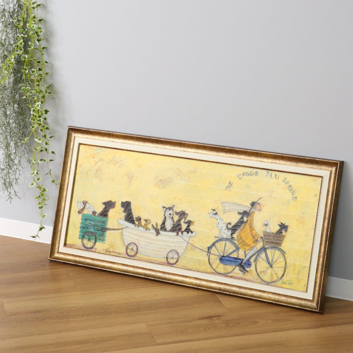 アートパネル サムトフト 『いぬタクシー』 94.5×43cm （ 絵画 絵
