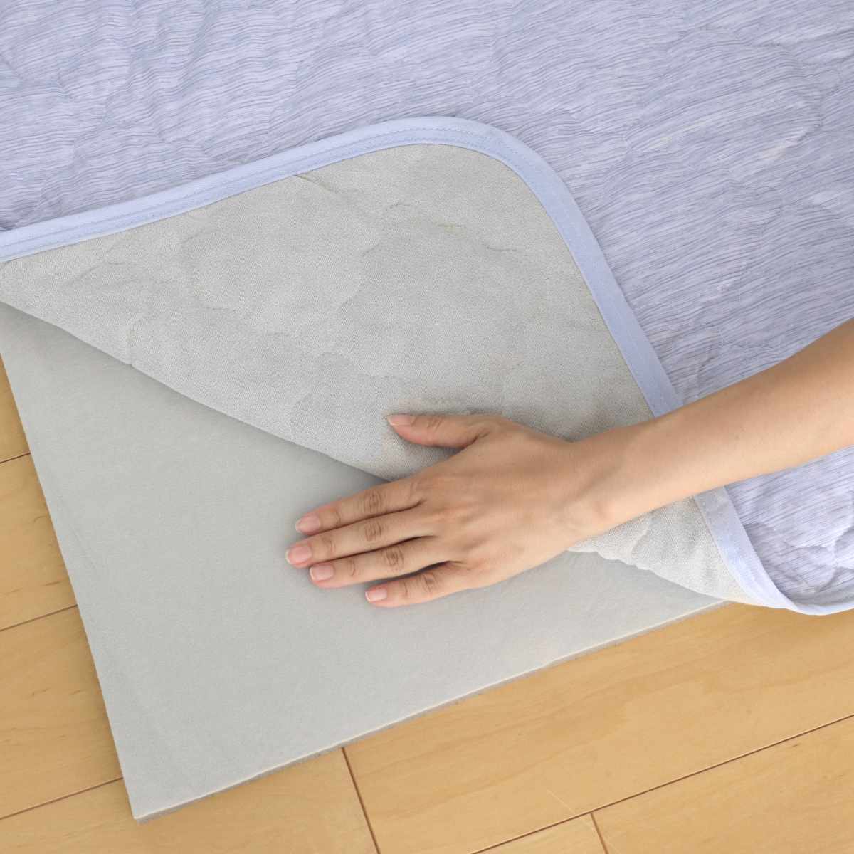 ラグ アンダーラグ セット ピターら 185×185cm 接触冷感 下敷きラグ 2畳用 （ マット ラグマット ひんやりマット 正方形 冷感生地 ズレない ） | HAGiHARA | 08
