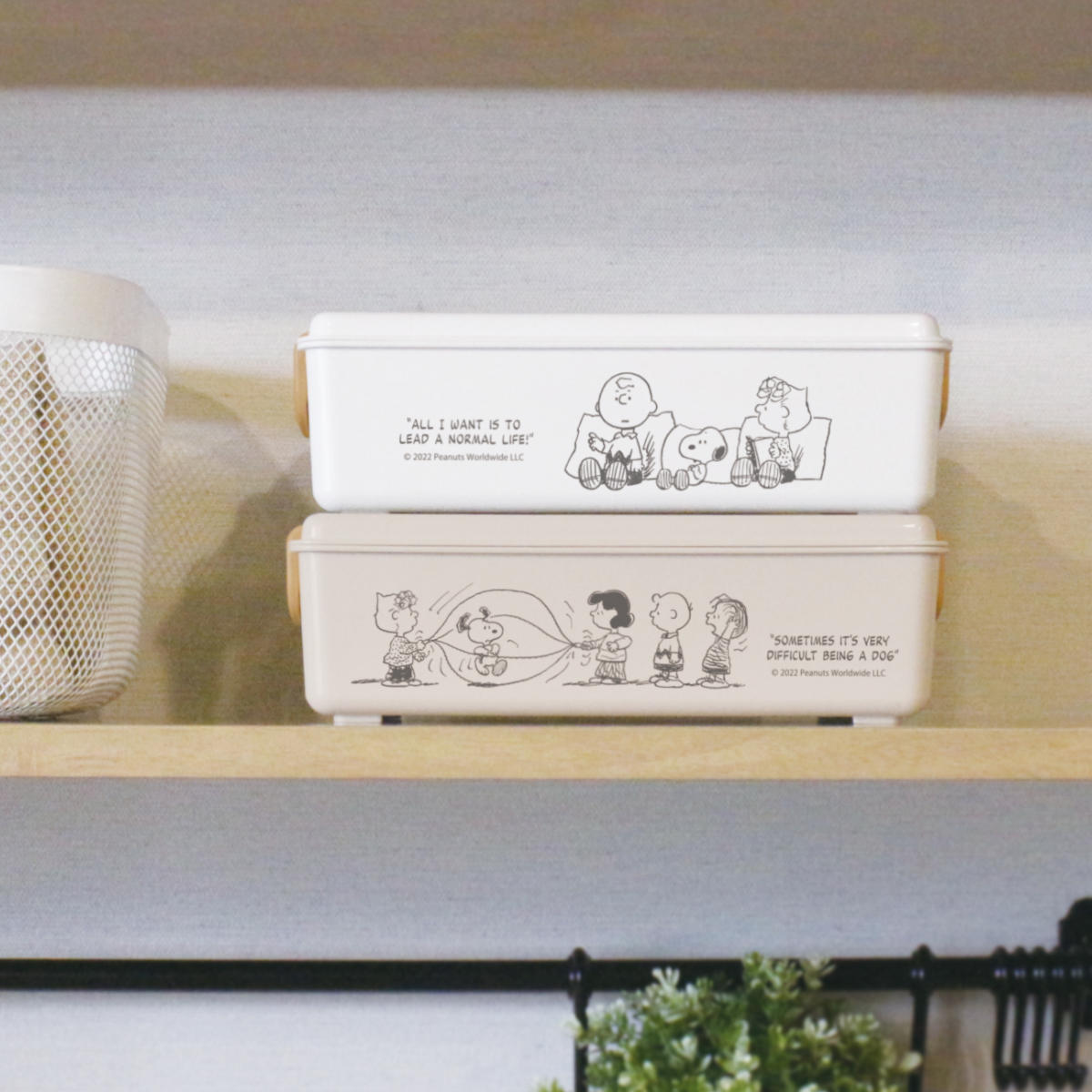 錦化成 収納ボックス スヌーピー パチットBOX ふた付き （ 収納ケース