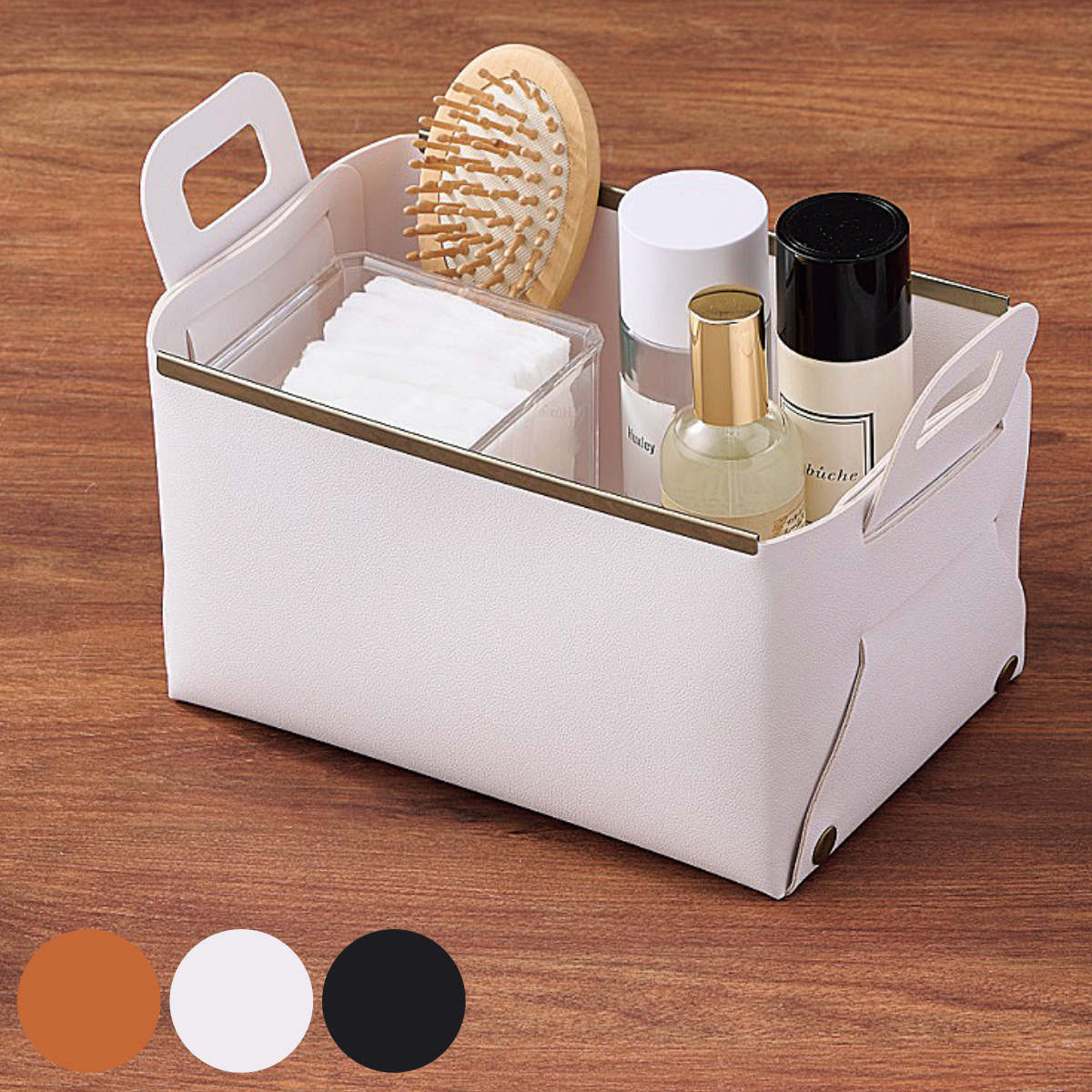 パール金属 収納ボックス フェイクレザー CUBEケース S 小物収納 卓上