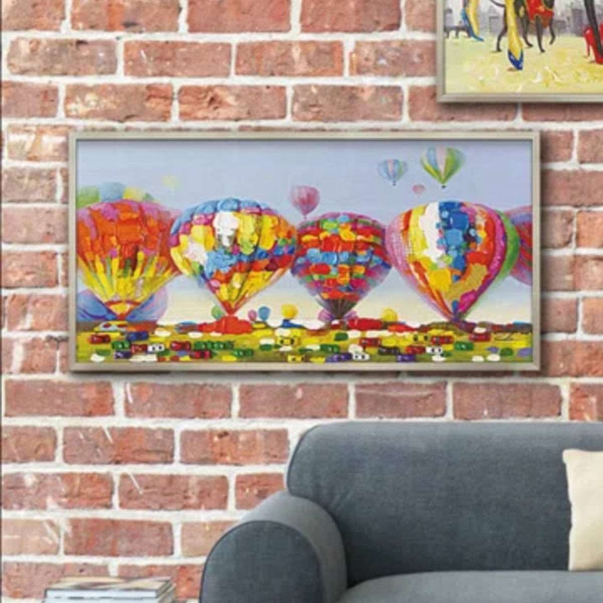 アートパネル オイルペイントアート 『エア バルーン』 103×53cm