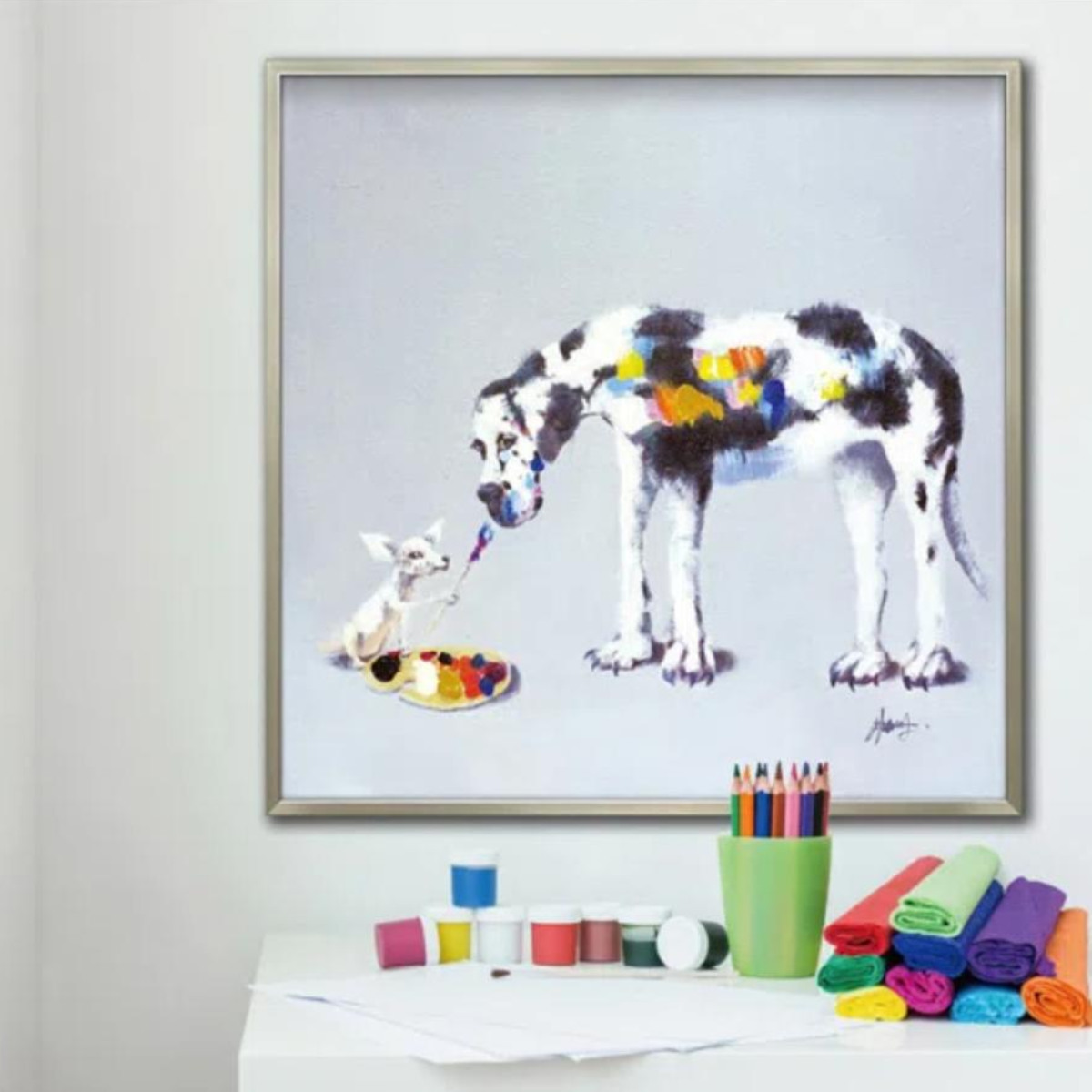 オイル ペイント アート「ドッグ ペインティング」 （ 絵画 絵 アート