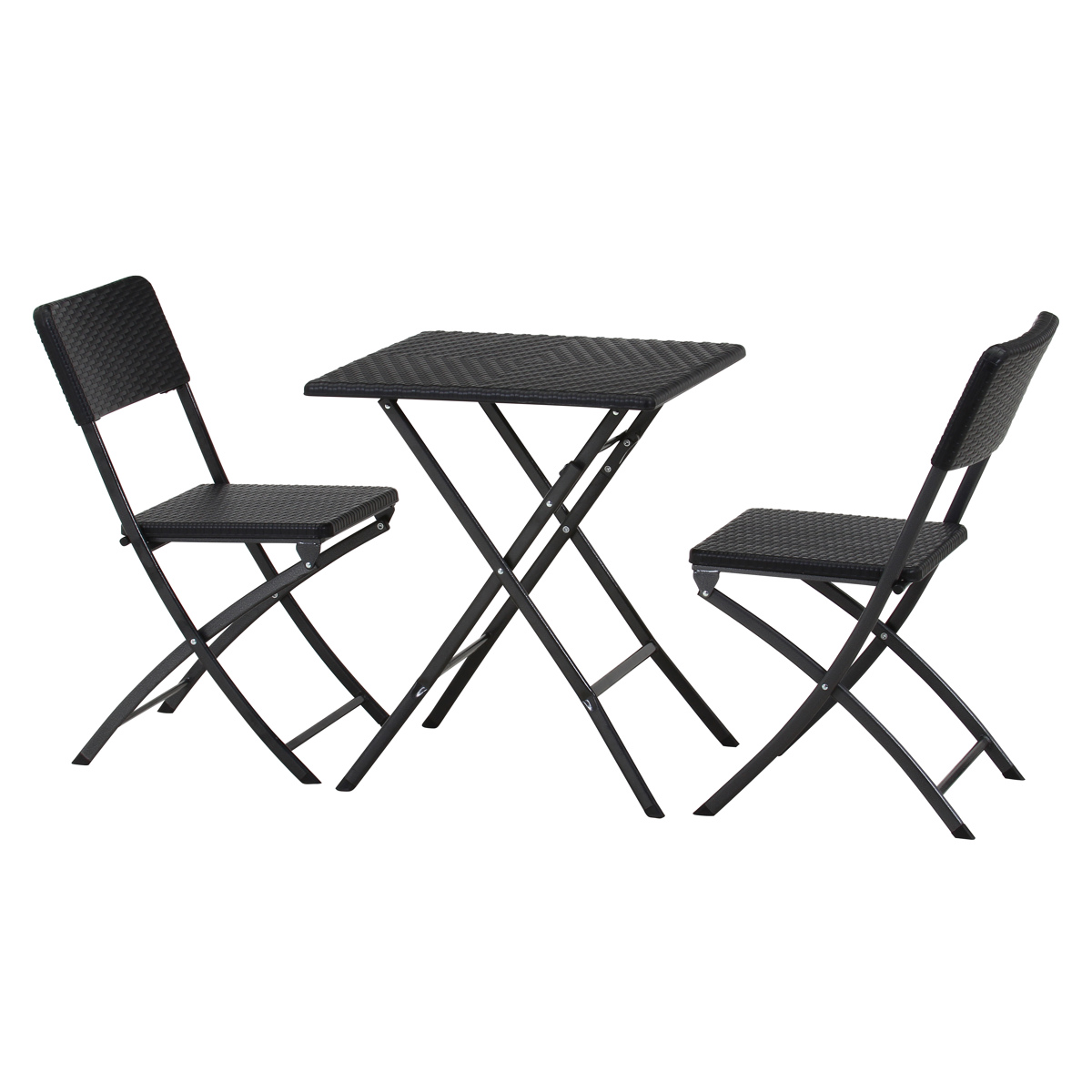 不二貿易（Fuji Boeki） テーブル＆チェア 3点セット ラタン調 木目調