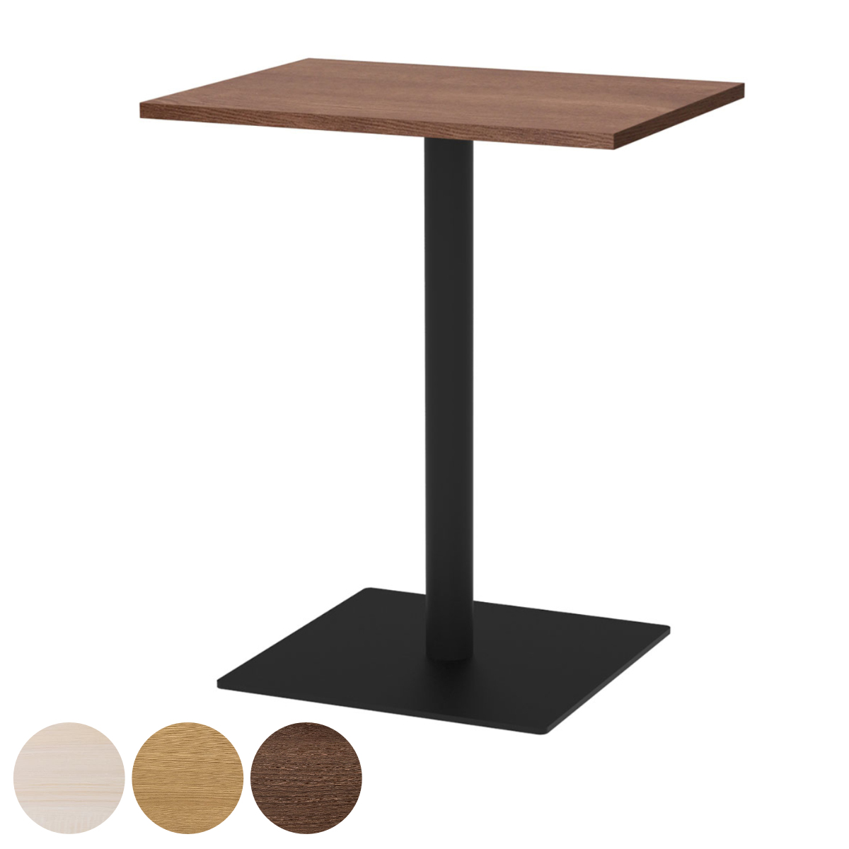 カフェテーブル 角形 幅60×奥行45×高さ72cm リスタ （ 法人限定 オフィス カフェ ラウンジ テーブル コンパクト 木目調 ）