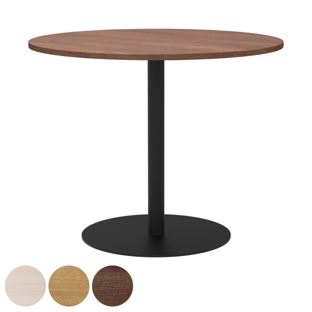 カフェテーブル 円形 直径90cm 高さ72cm リスタ （ 法人限定 丸 ラウンドテーブル オフィス カフェ ラウンジ テーブル コンパクト 木目調 ）