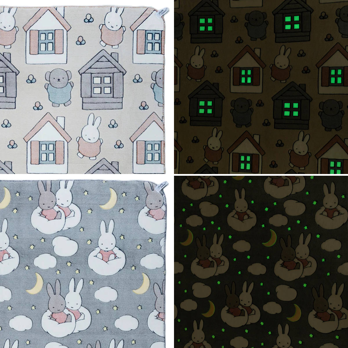 ブランケット 120×160cm ミッフィー 蓄光プリント （ 蓄光 miffy 毛布 光る ） | HEMING'S | 06