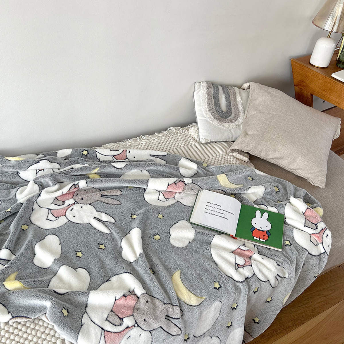 ブランケット 120×160cm ミッフィー 蓄光プリント （ 蓄光 miffy 毛布 光る ） | HEMING'S | 08