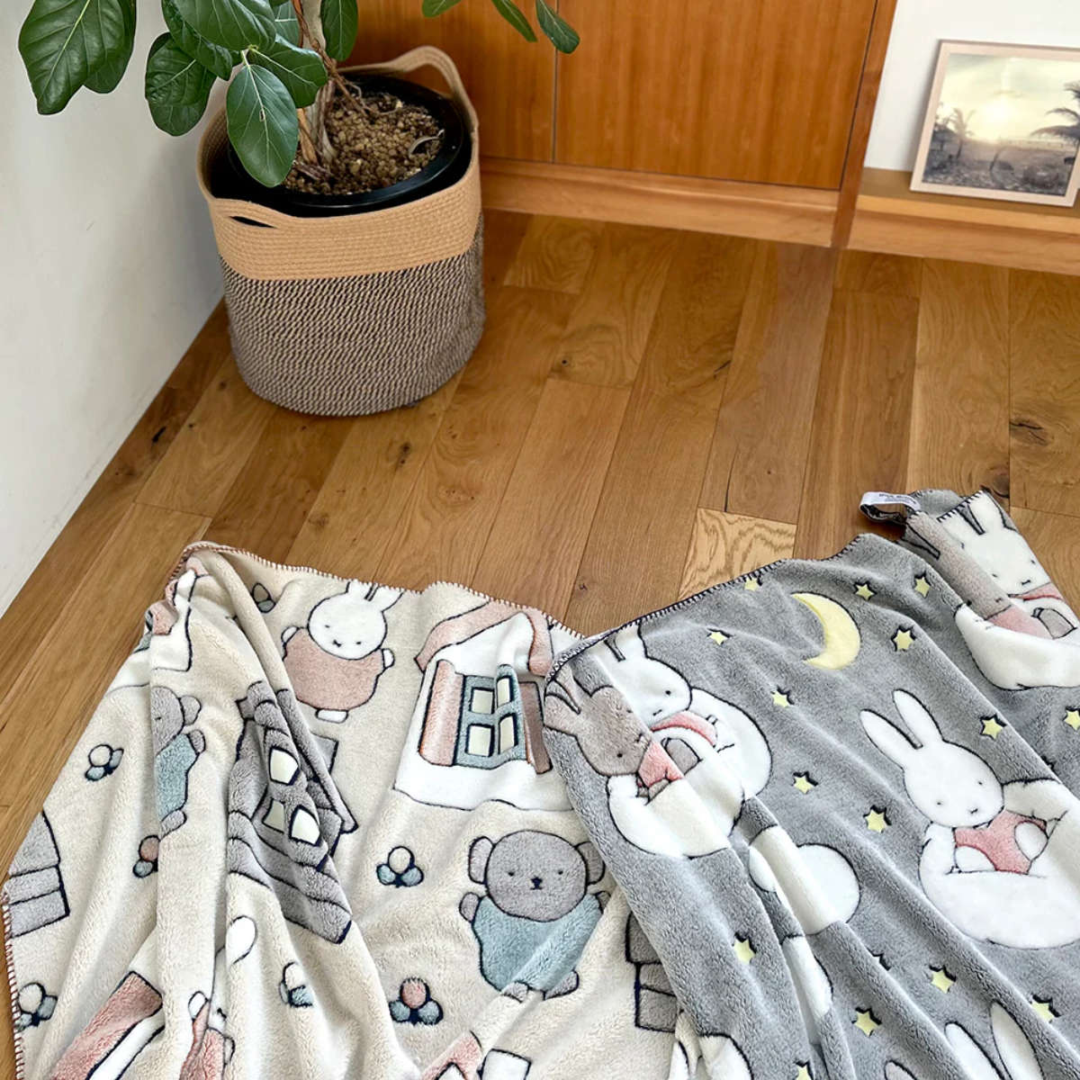 ブランケット 120×160cm ミッフィー 蓄光プリント （ 蓄光 miffy 毛布 光る ） | HEMING'S | 10