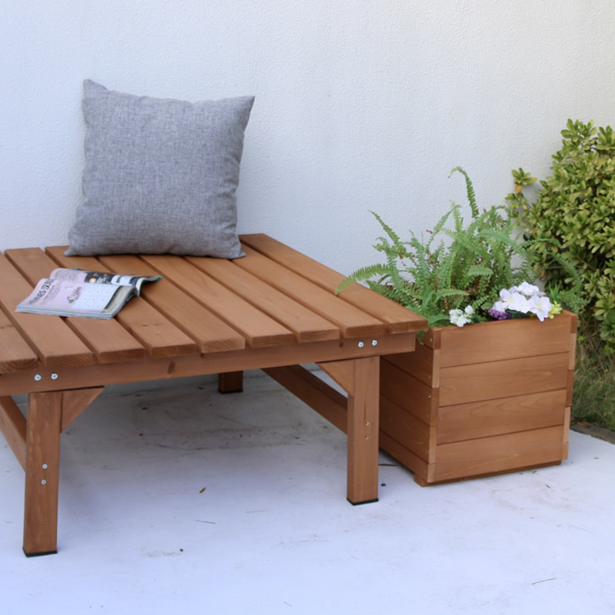 木製プランター hiyori 2個組み （ プランターカバー スクエア 植木鉢