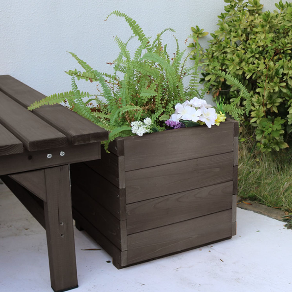 木製プランター hiyori 2個組み （ プランターカバー スクエア 植木鉢