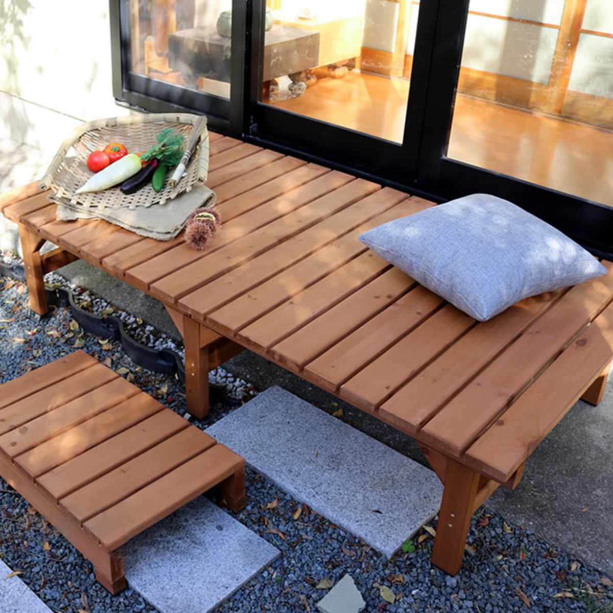ユニット縁台ベンチ hiyori ステップセット 幅174.5×奥行88cm 