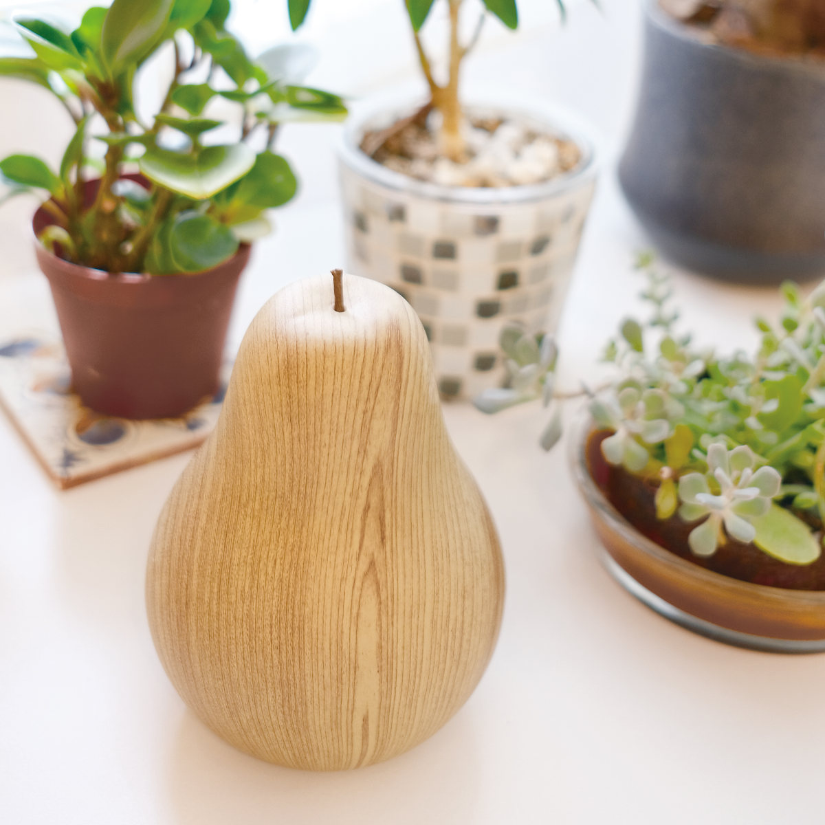 キシマ（KISHIMA） オブジェ 北欧風木調マネーバンク 陶器 （ 貯金箱