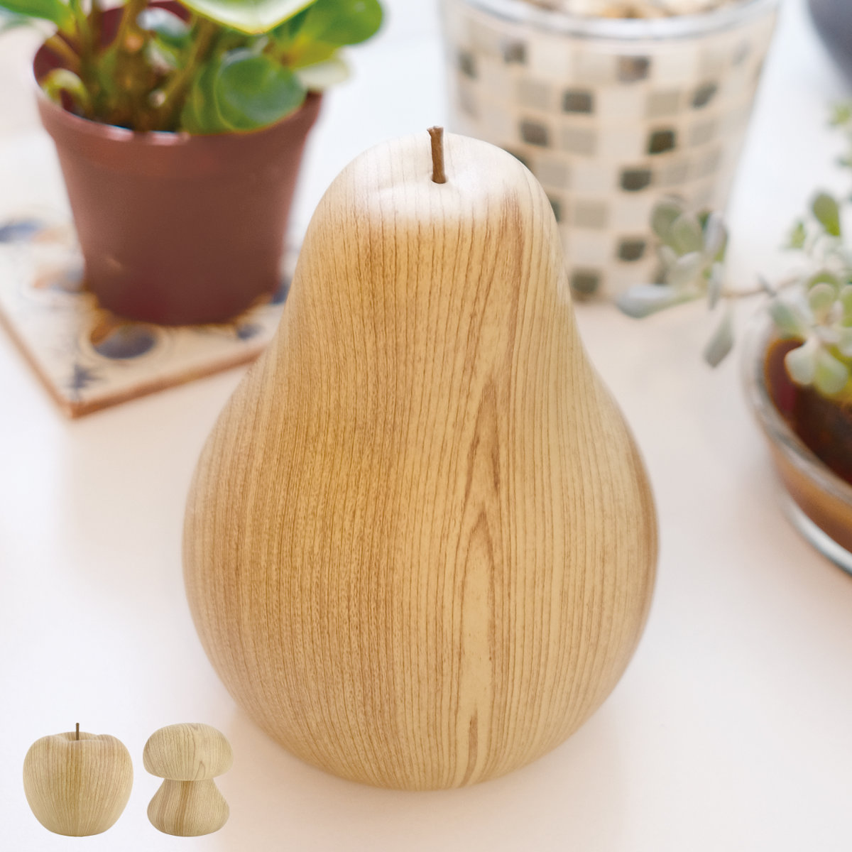 オブジェ 北欧風木調マネーバンク 陶器 （ 貯金箱 マネーボックス コイン マネーバンク コイン入れ コインバンク 貯金 小銭 北欧 木製風 ）