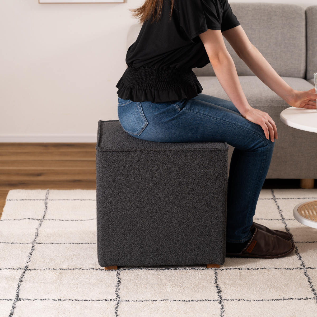 東谷 キューブスツール 高さ41cm （ スツール 椅子 スクエア キューブ