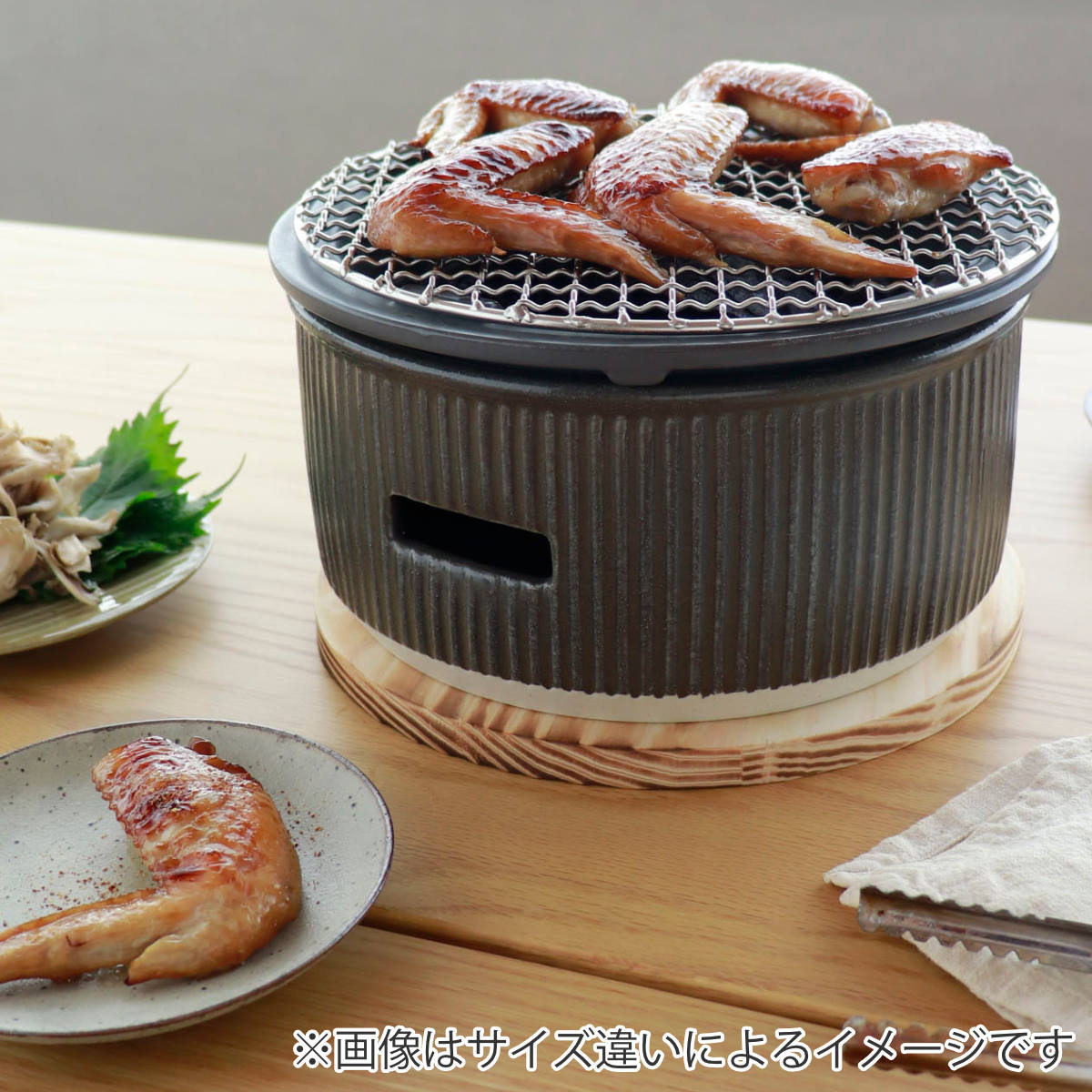 炭焼きグリル 小 陶器 日本製 ロロ The Chef 卓上コンロ 七輪 （ LOLO 水コンロ 美濃焼 炭焼き ）_7