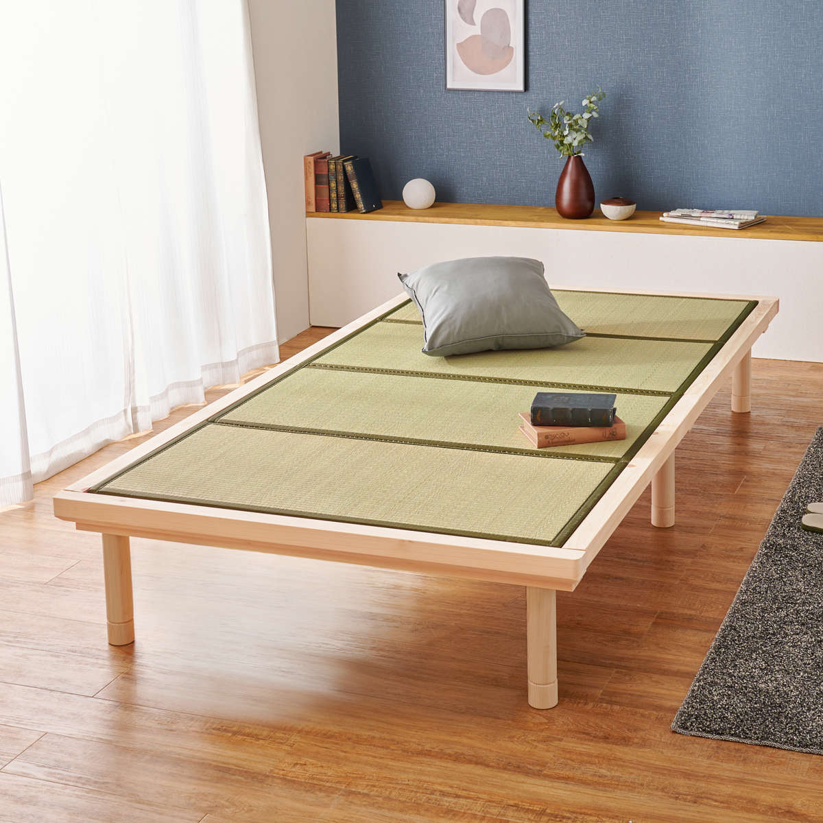 HAGiHARA（萩原） 畳ベッド シングル ロングタイプ 天然檜 すのこ 畳