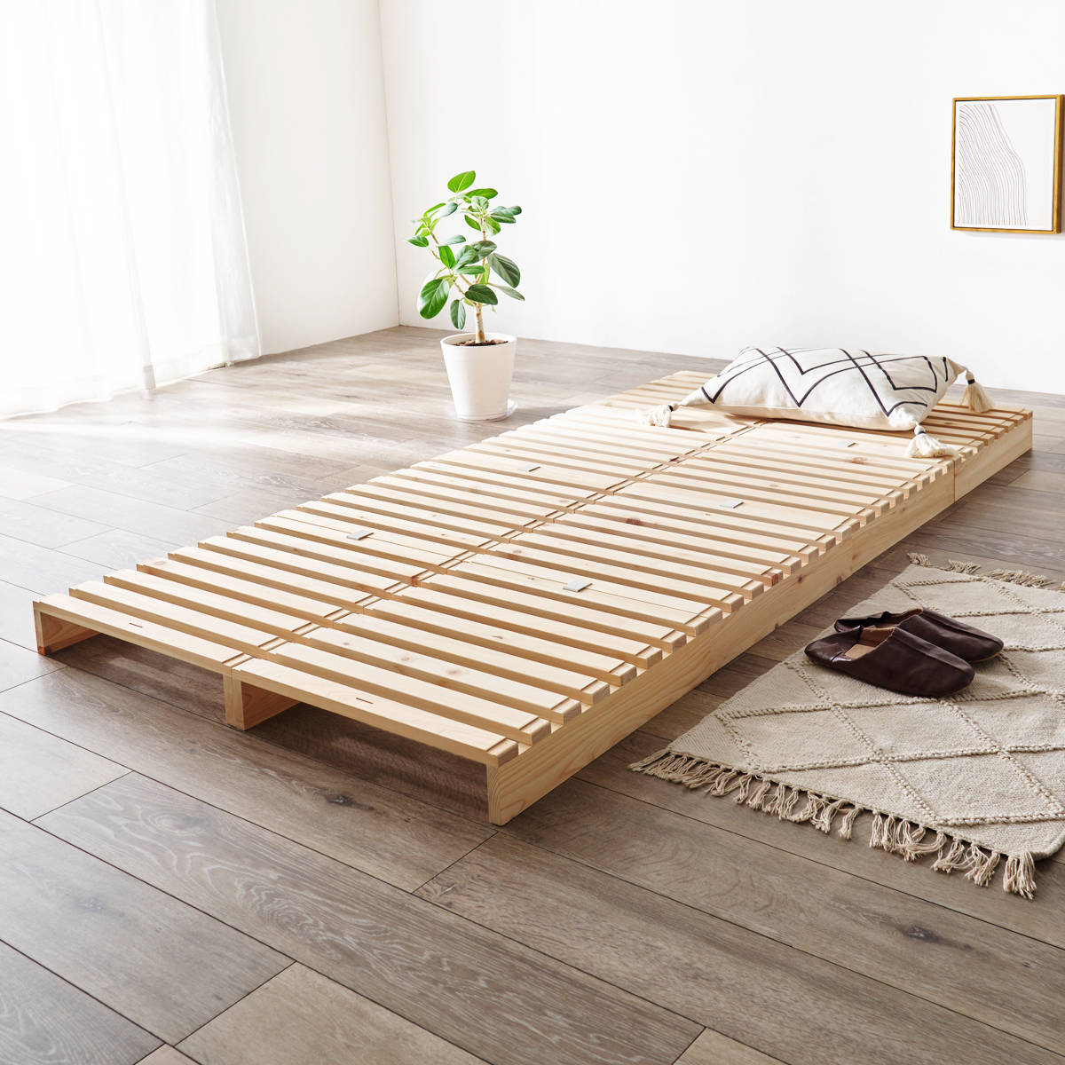 【※直接受渡限定※】【シングル用】パレット式ベッド（すのこ8枚 ） HAGiHARA（萩原） 国産ひのき パレットベッド シングル 8枚セット