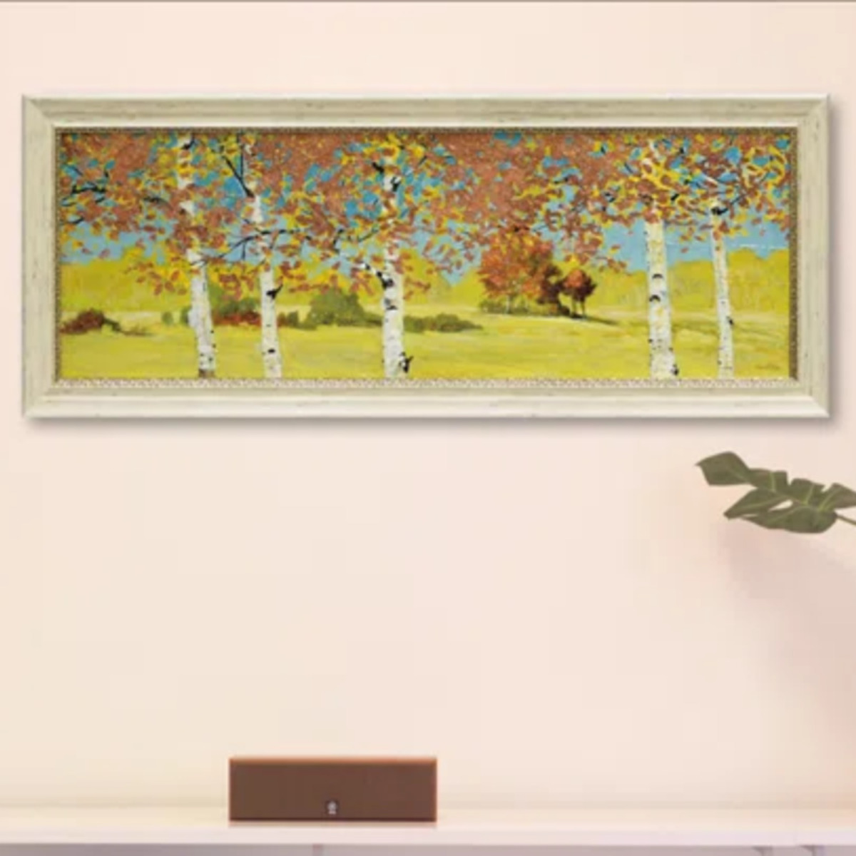 アートパネル アニー フィスク 『カッパー バーチ1』 103.5×41.5cm （ 絵画 絵 アート インテリア 額 額入り 壁掛け おしゃれ ゲル加工 風景画 横長 ）