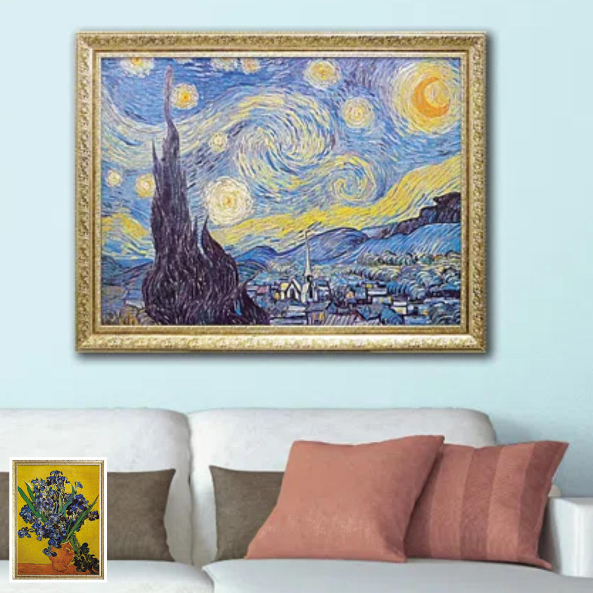 アートパネル ミュージアム シリーズ ゴッホ 91×71cm （ 絵画 絵 アート インテリア 額入り 壁掛け おしゃれ ゲル加工 星月夜 花瓶のアイリス ）