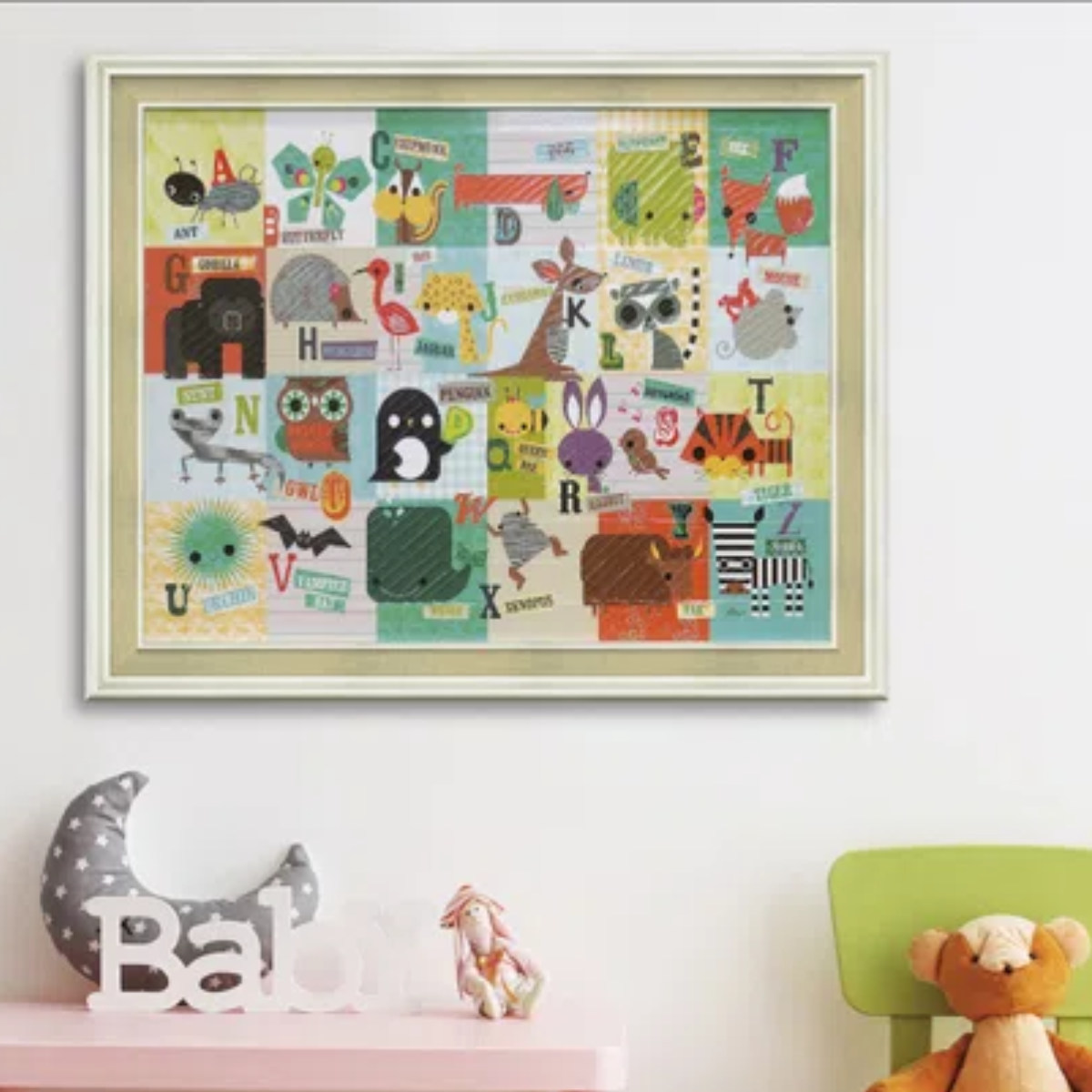 �A�[�g�p�l�� �W���A�� �t�B���b�v�X�u�A�j�}��ABC�v 81.5×66cm �i �A���t�@�x�b�g �|�X�^�[ ABC�|�X�^�[ �C���X�g ���킢�� �A�[�g �C���e���A ���� �j