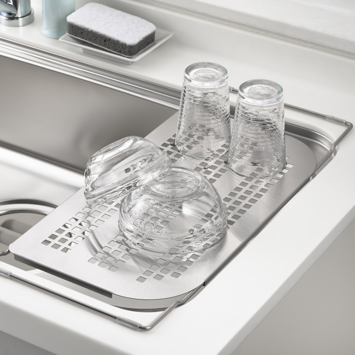 ヨシカワ 水切りラック Hi！ シンクにフィットする調理台プレート