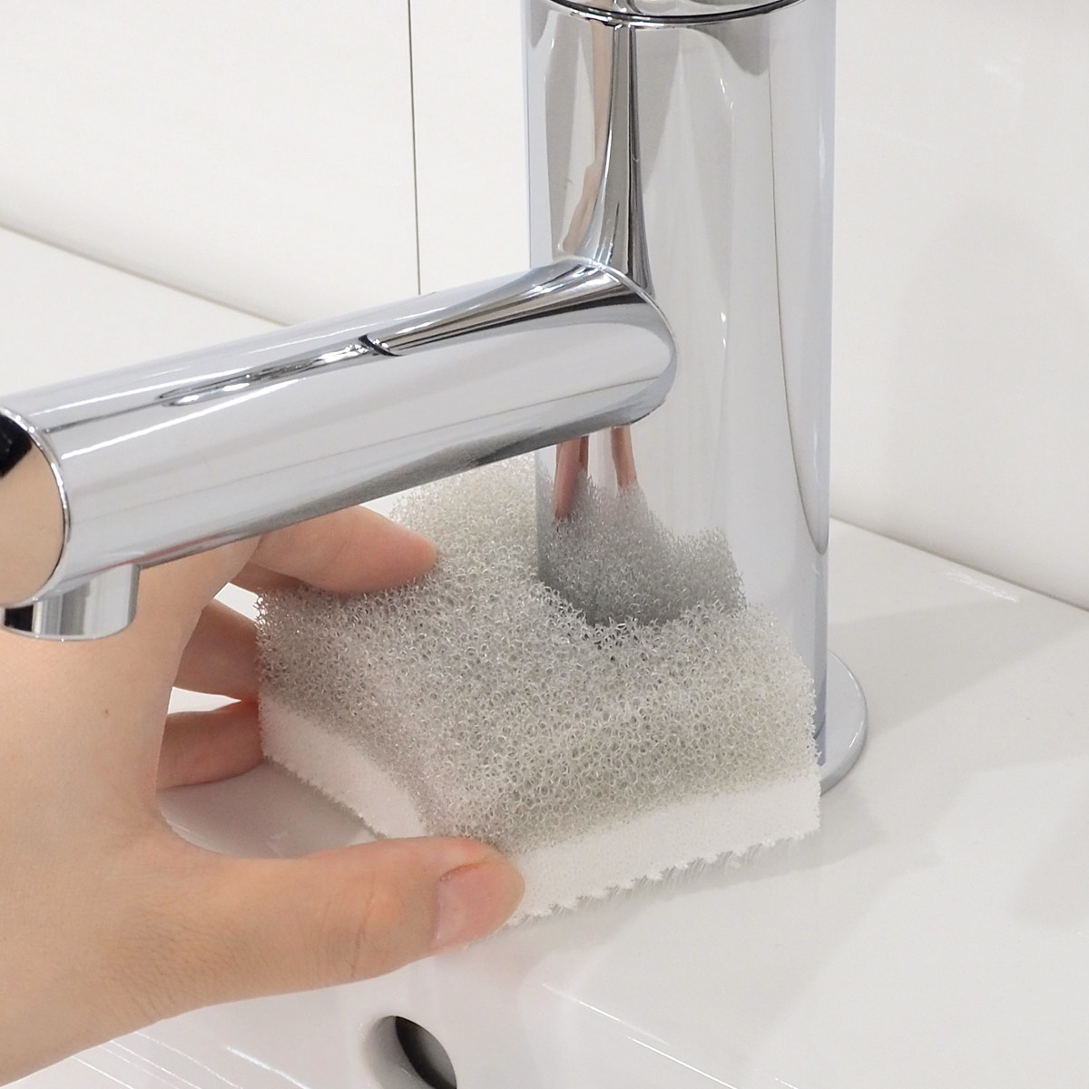 スポンジ 洗面台 楽フィット 洗面洗い用スポンジ 凸凹 各1個入り （ 掃除用スポンジ 洗面所 水回り シンク 台所 デコボコ ）