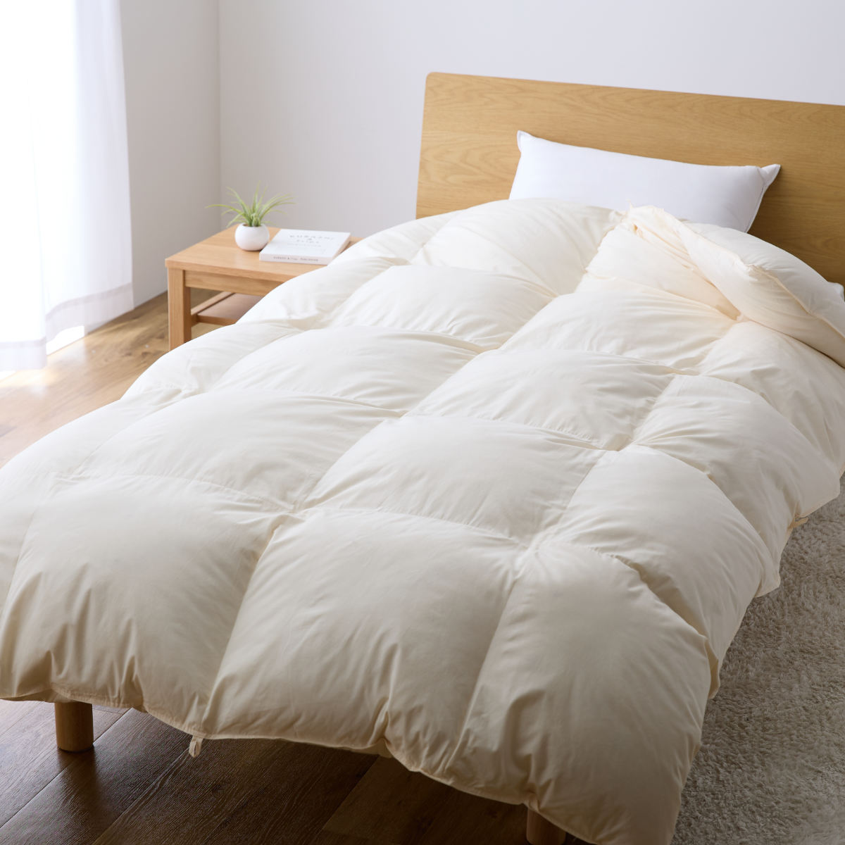 羽毛掛けふとん ダウン90％ ダブル （ 羽毛布団 ふとん 寝具 ホワイト