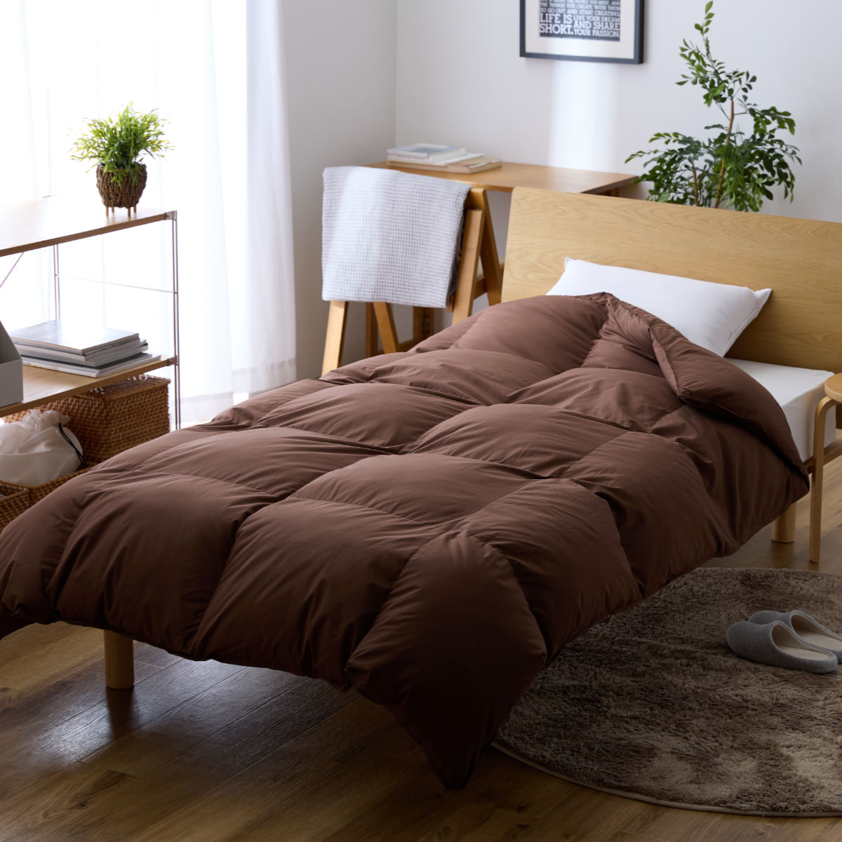 羽毛掛けふとん ダウン90％ ダブル （ 羽毛布団 ふとん 寝具 ホワイト