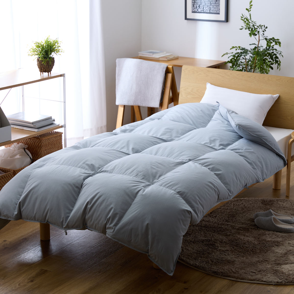 羽毛掛けふとん ダウン90％ ダブル （ 羽毛布団 ふとん 寝具 ホワイト