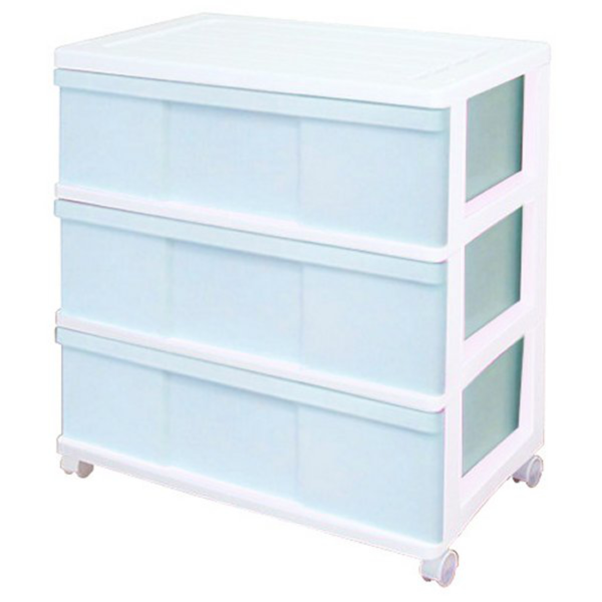 チェスト ワイド 収納ケース 3段 キャスター付き パステルカラー 幅60