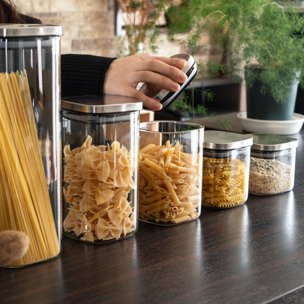 和平フレイズ 保存容器 キッチンアシスト 角型 ガラス キャニスター