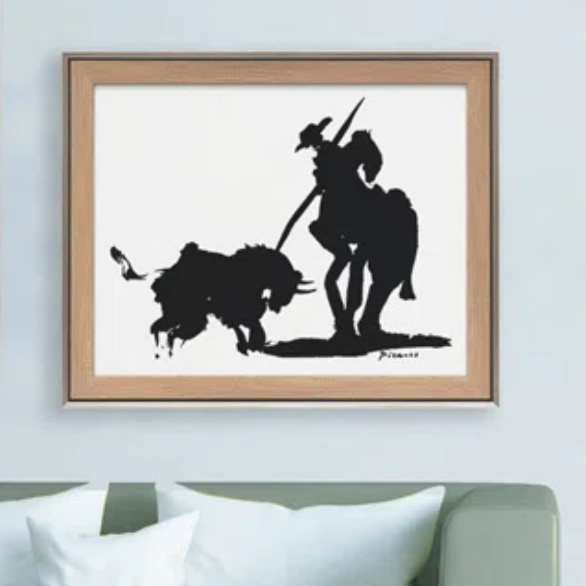 アートパネル パブロ ピカソ 『ブルファイト』 81.5×66.5cm （ 絵画 絵 アート インテリア 額入り 壁掛け おしゃれ 名画 吊金具付き ）
